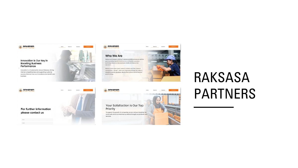 Raksasa Partners company profile website screens